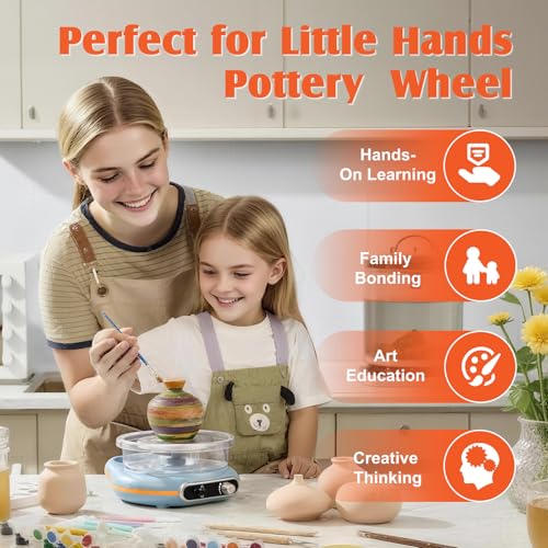 mini Pottery Wheel for Children and Beginners - 4.7-inch Electric Pottery Wheel with Adjustable Speed