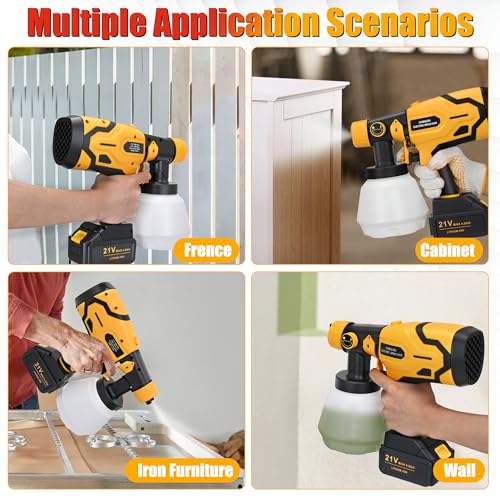 Cordless Paint Sprayer with 1000ml Large Container