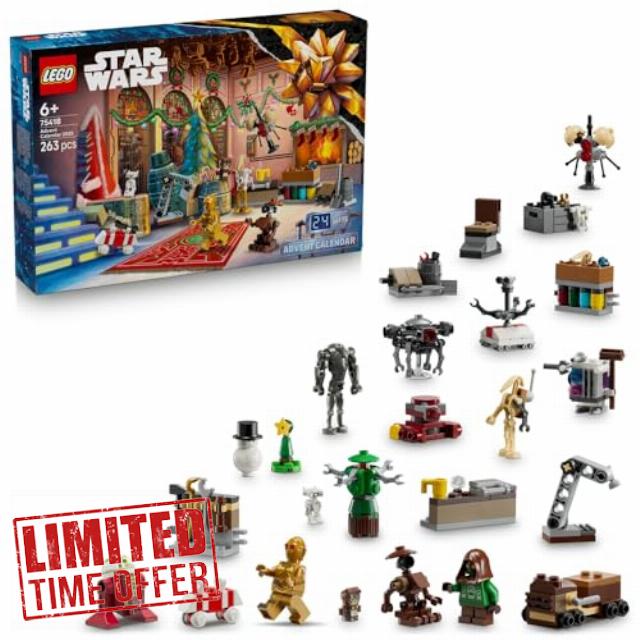 Lego 75418 Star Wars Advent Calendar 2025 Toy Birthday Present Blocks Educational Toys for Boys Girls Children 6 Years 7 Years 8 Years 9 Years Old Pretend Play Doll