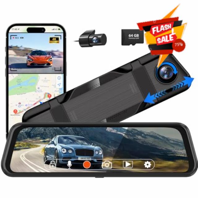 4K Rear View Mirror Camera