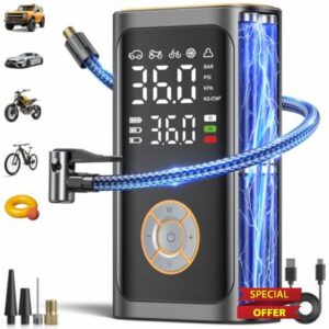 Tire Inflator Portable Air Compressor - Fast Inflation Cordless Air Pump for Car Tires