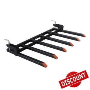 Heavy-Duty 58-Inch Detachable Forks for Tractor Bucket - 4500LBS Capacity Pallet Fork with 6-Tine Design - Perfect for Mini Skid Steer Attachments & Tractor Bucket Forks