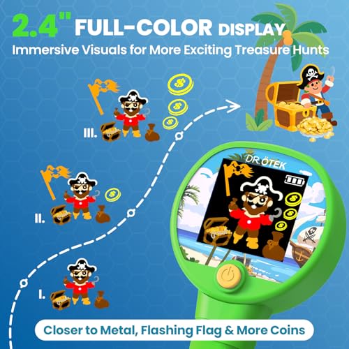 Adjustable & Lightweight Kids Metal Detector with Safe Rubber Grip