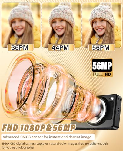 56MP FHD 1080P for Kids with 16x Digital Zoom Anti Shake
