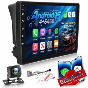 4G+64G Android Car Stereo for Ford Explorer 2005-2010 with Wireless Carplay/Android Auto