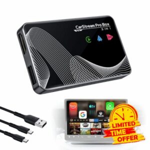 2025 Upgraded 【 3-in-1 】 HDMI Input Car TV & Wireless CarPlay Adapter & Android Auto