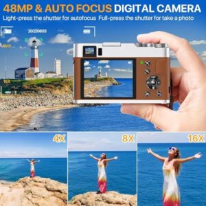 48MP Autofocus Vlogging Cameras with 16X Digital Zoom