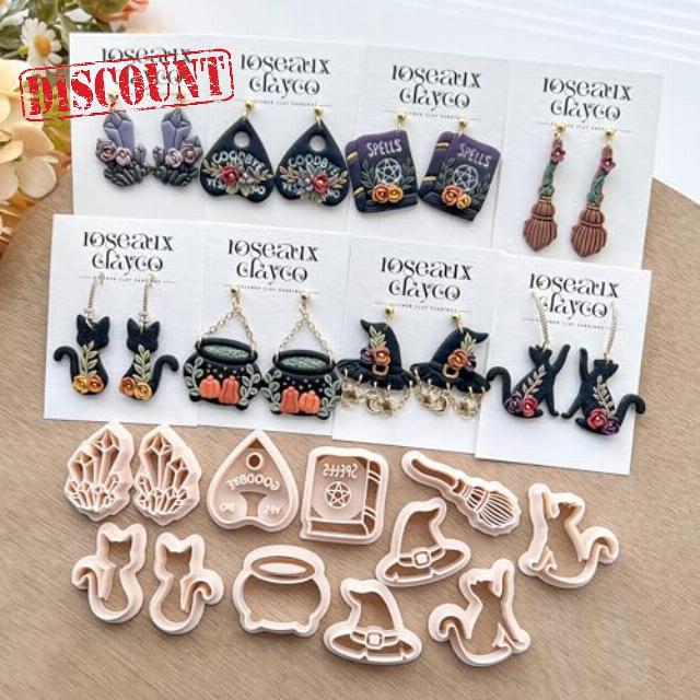 ROSEAUX 12PCS Halloween Polymer Clay Cutters Set for Earrings – Witch