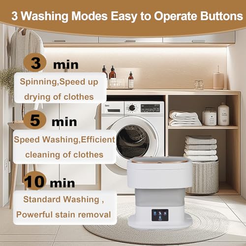 Foldable Mini Washer with 3 Modes