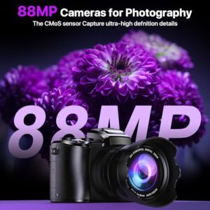 Autofocus 88MP Vlogging Camera for YouTube with Dual-Lens