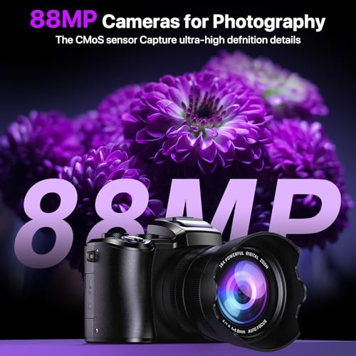 Autofocus 88MP Vlogging Camera for YouTube with Dual-Lens