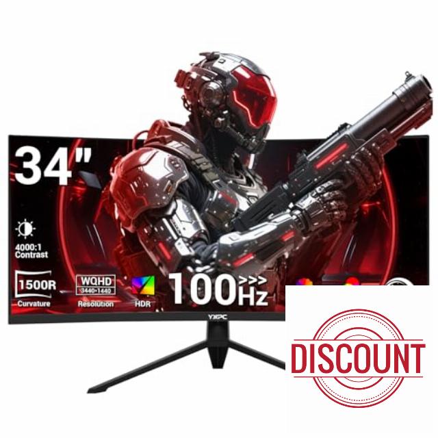 34 inch Curved Ultrawide Computer Gaming Monitor 100Hz