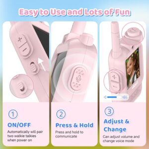 2 Pack Rechargeable Walkie Talkies with Screen