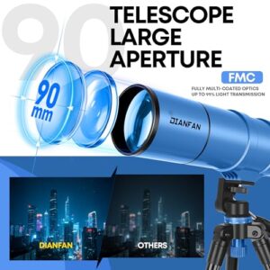 90mm Aperture 550mm - Astronomical Telescope for Adults High Powered