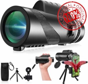 Monocular-Telescope 80x100 High Powered Monoculars High Definition for Adults High Powered with Smartphone Adapter Telescope Wildlife Bird Watching Travel Camping Hiking-Black