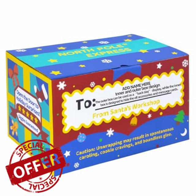 30 Days Elf kit 2025 Christmas Elf Traditions Kits - 130+ Props & 30days theme illustrations Elf Accessories - For Elf Mischief Elf Clothes