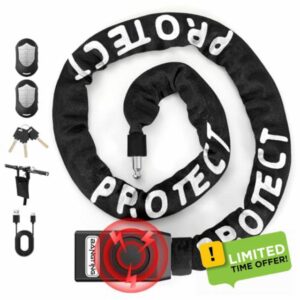 BANGTING 4FT Smart Alarm Bike Lock - 110dB Remote-Controlled Siren & 8mm Anti-Theft Chain with Key for Bicycle