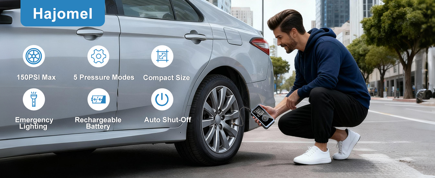 hajomel tire inflator portable air compressor