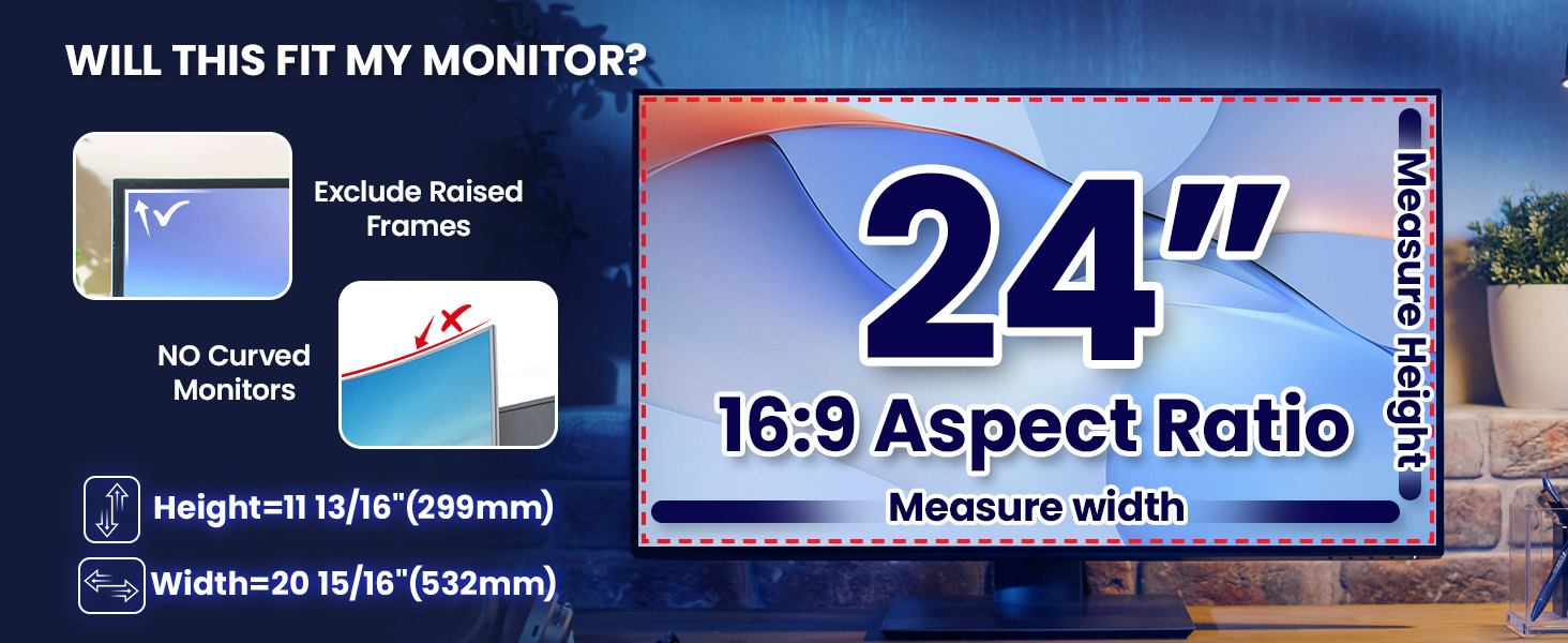 privacy screen protector 24 inch monitor