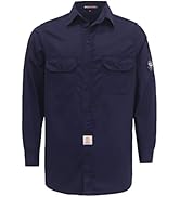 BOCOMAL FR Shirts Flame Resistant NFPA2112/CAT2 6.5oz Light Weight Printed Fire Retardant Plaid S...