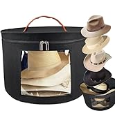 SHWWQUE Hat Storage Box,Hat Boxes for Women Storage,Cowboy Hat Holder for Travel,Wide Brims Hat C...
