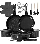 OzawaBear 23 Pcs Pots and Pans Set Non Stick, Ceramic Cookware Set Non Toxic with Detachable Hand...
