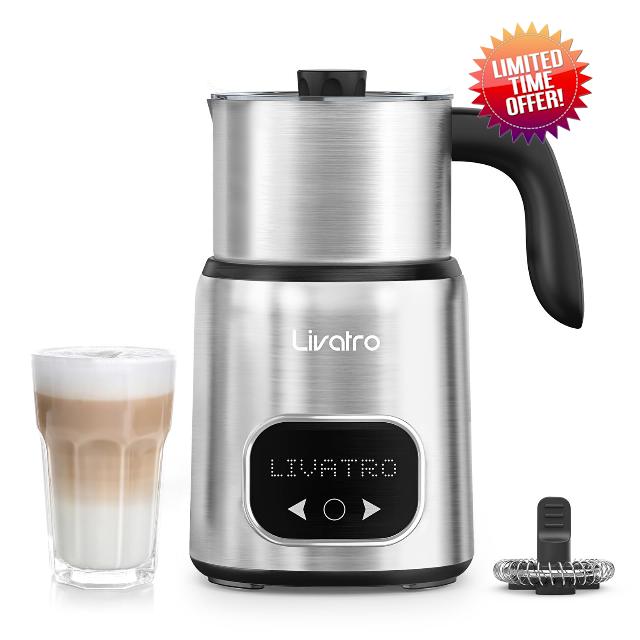 14-in-1 Milk Frother With 21oz Detachable Cups - Electric Milk Frother and Steamer for Hot Chocolate/Coffee/Cappuccino/Latte