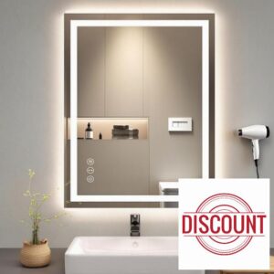 28"x20" LED Bathroom Mirror - Lighted Vanity Mirror with 3 Color Temperatures