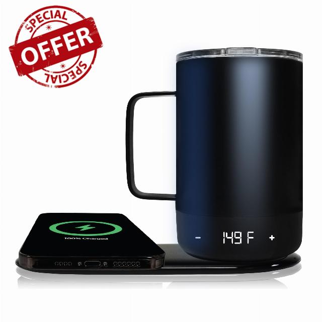 Brookstone Travel Mug Warmer & Wireless Phone Charging Station