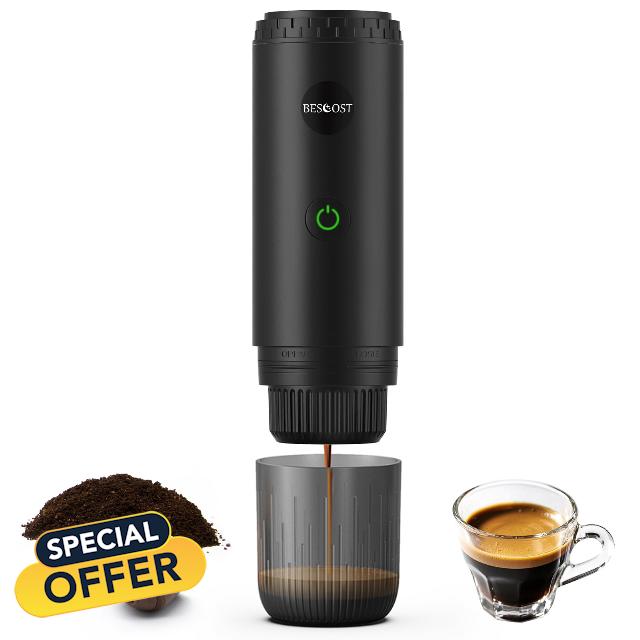 Portable Espresso Maker| Electric Coffee Machine-Travel Coffee Maker Self-Heating with USB-C
