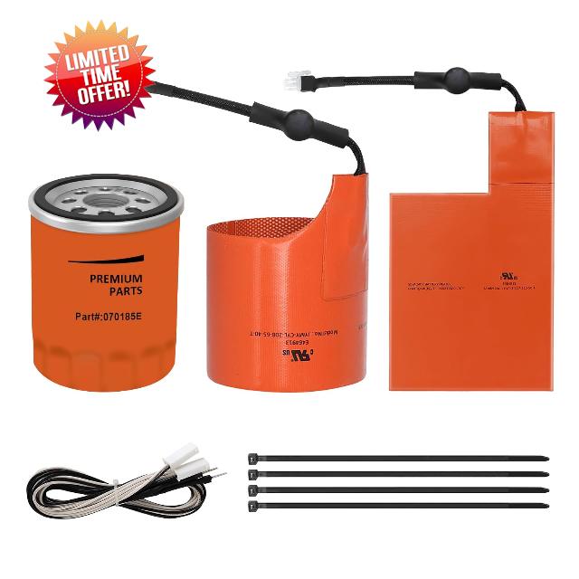 Oil Filter Heater and Battery Heating Pad Kit for Generac 7102 ＆ 7101 - Outdoor Cold Weather Maintenance Kit for Generac Generators 9kW - 22kW Air Cooled Standby