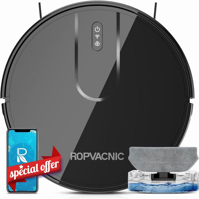 ROPVACNIC Robot Vacuum Cleaner Robot Vacuum and Mop Combo with 4000Pa Suction
