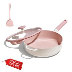 CAROTE 11 Inch Nonstick Deep Frying Pan with Lid