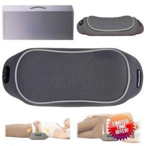 Rechargeable 3-in-1 Lumbar Massager with Heat & Traction - Portable Electric Back Support Pillow for Neck