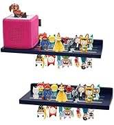 for Tonie Shelf Magnetic, Pink Tonies Box Shelf for 60-75 Characters Set of 2 Pine Wood Tonies Fi...
