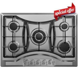 30 inch Drop-in Gas Cooktop with 5 Sealed Burners