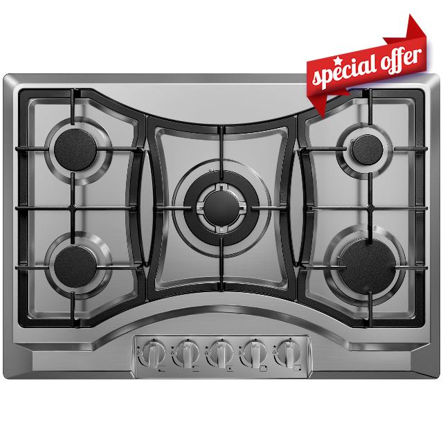 30 inch Drop-in Gas Cooktop with 5 Sealed Burners
