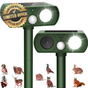 2PACK Solar Ultrasonic Animal Repellent Outdoor