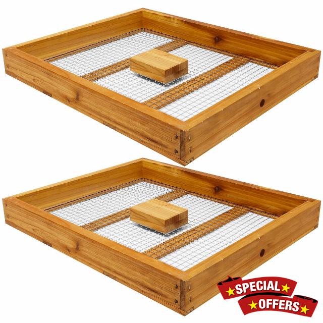 Enhanced Beehive Candy Board for Langstroth 10 Frame Bee Hive Candy Board Winter Beehive Candy Board for Bee Dipped in 100% Beeswax Bee Feeder Assembled Beekeeping Tools 2 Packs