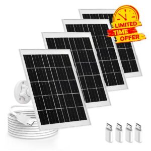 4 Pack 8W Camera Solar Panel Charger Cable Compatible with Eufycam SoloCam 3/3C s300/2