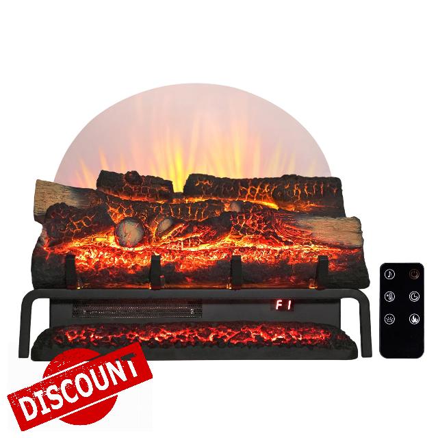 22" Freestanding Electric Fireplace Log Set