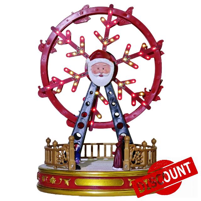 Christmas Ferris Wheel with LED Lights，Musical Animated Christmas Village Displays Collectible Buildings