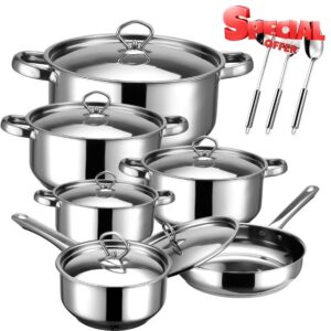 Cookware Set - 15 Piece Stainless Steel Cookware Set