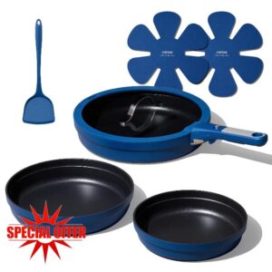 CAROTE 8Pcs Non Stick Frying Pans Set 3 Sizes(8