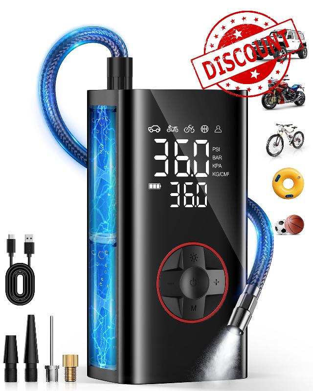 Tire Inflator Portable Air Compressor - 150PSI Cordless Air Pump for Car Tires