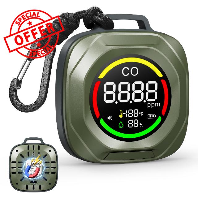 3-in-1 Carbon Monoxide Detectors - Rechargeable Co Monoxide Detector with Alarm