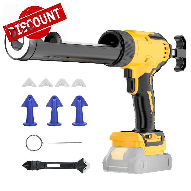 Cordless Caulking Gun Compatible With DeWalt 20V Max Battery(NO Battery)10 Oz Electric Caulking Gun with Anti-Drip