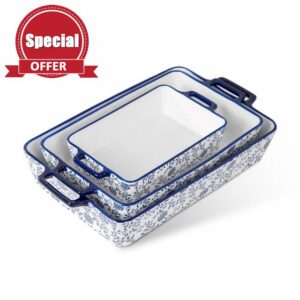 Bakeware Set Ceramic Baking Dish Casserole Dishes for Oven Rectangular Lasagna Pan for Cooking