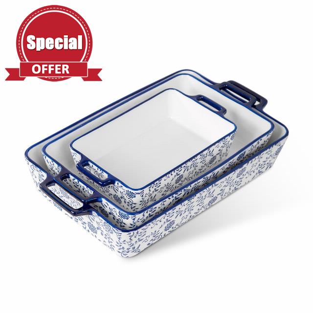 Bakeware Set Ceramic Baking Dish Casserole Dishes for Oven Rectangular Lasagna Pan for Cooking