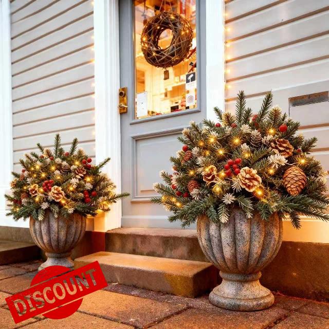 22" Prelit Christmas Urn Filler